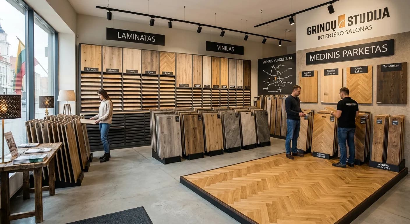 Kokias grindis rinktis — laminatas, vinilas, parketas ar plytelės